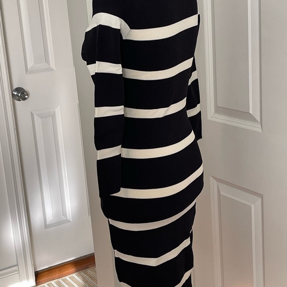 Mango Suit Striped Women White And Black knit Body Dress Size XS - Picture 4 of 16